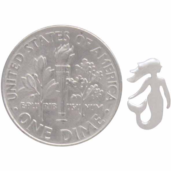 Sterling Silver Mermaid Post Earrings 10x6mm
