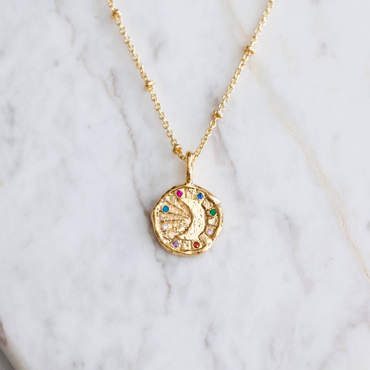 Colorful Zircon Celestial Necklace