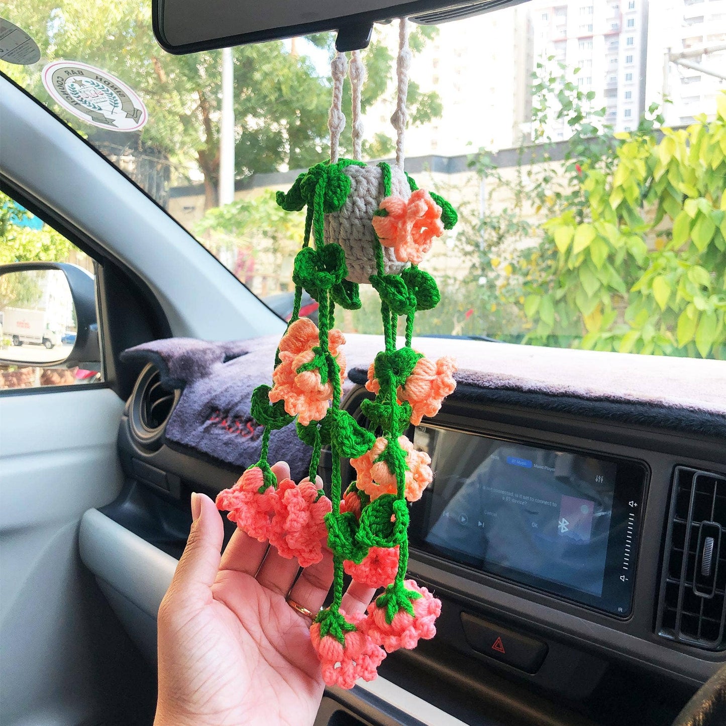 Car Hanging Plant Crochet , Crochet Hanging Plant