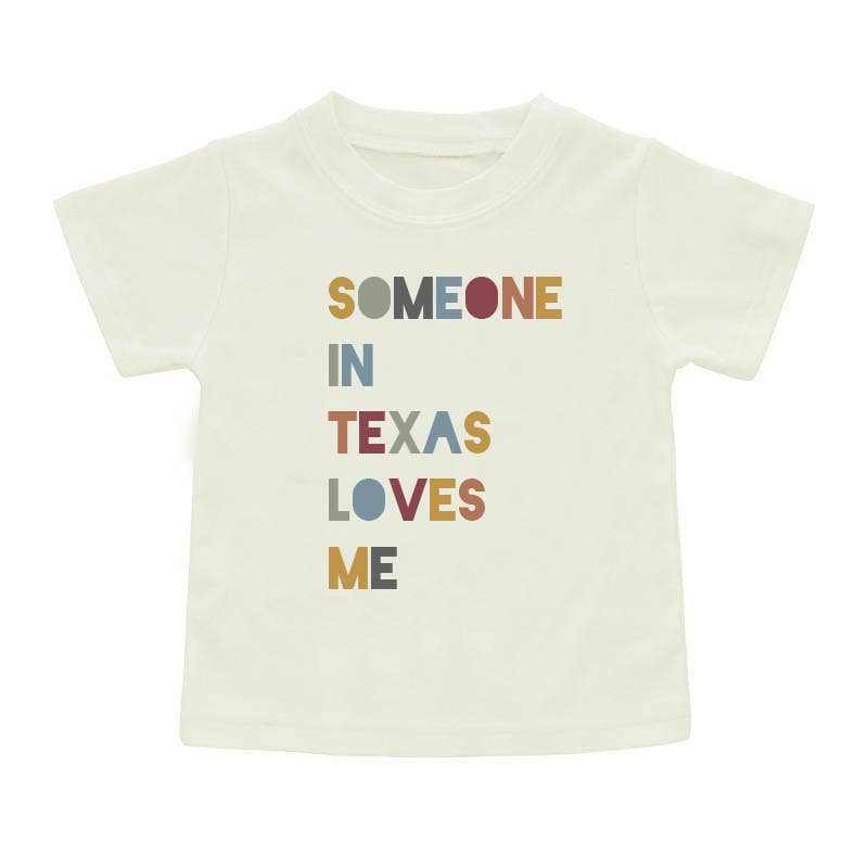 Someone in TX Loves Me Texas Kids Gift Cotton Tee Shirt
