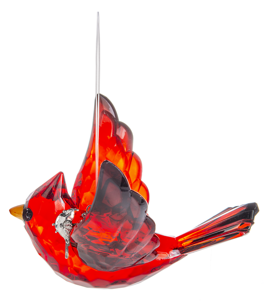 Radiant Cardinal Ornament with Charm