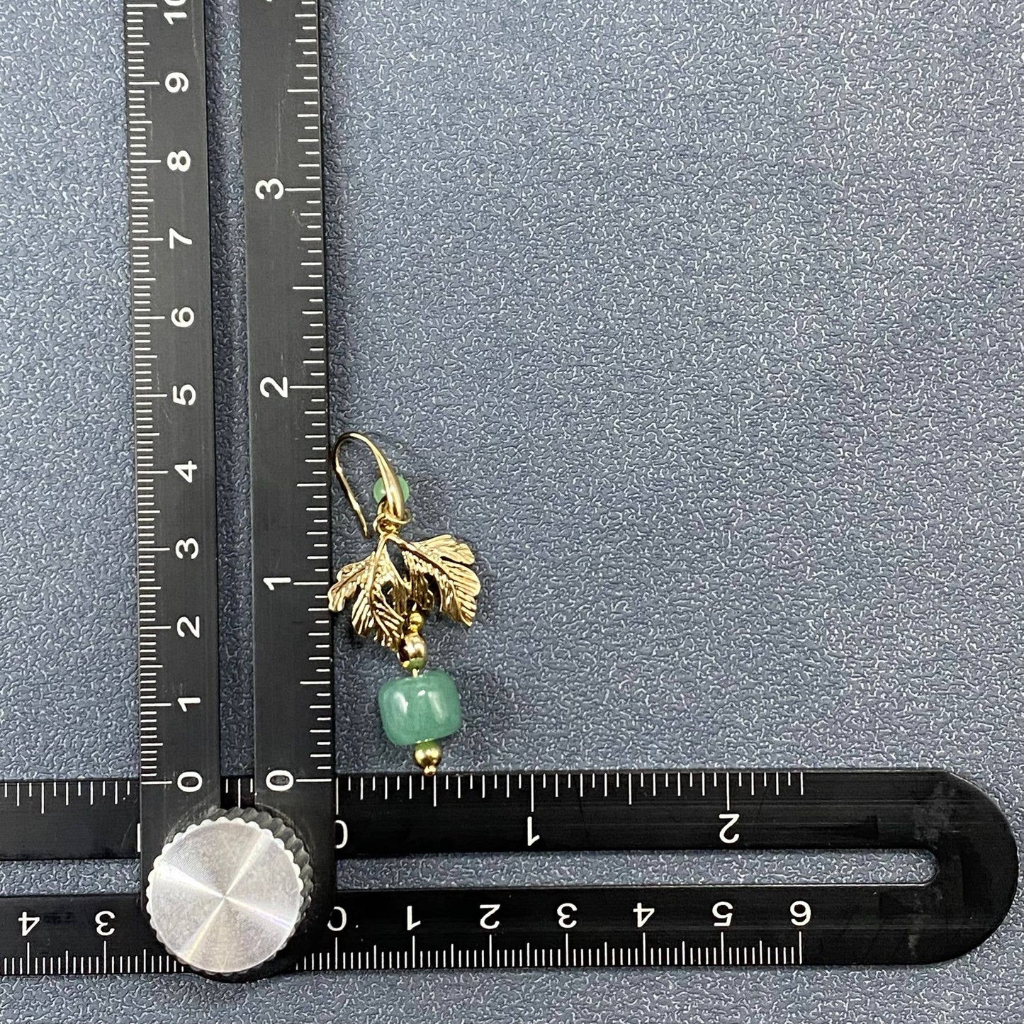 Green Aventurine & Garnet 14K Gold Plated Leaf Dangle Earrings