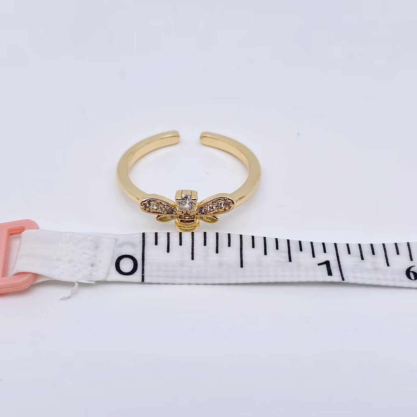 Cubic Zirconia Bee Adjustable Ring