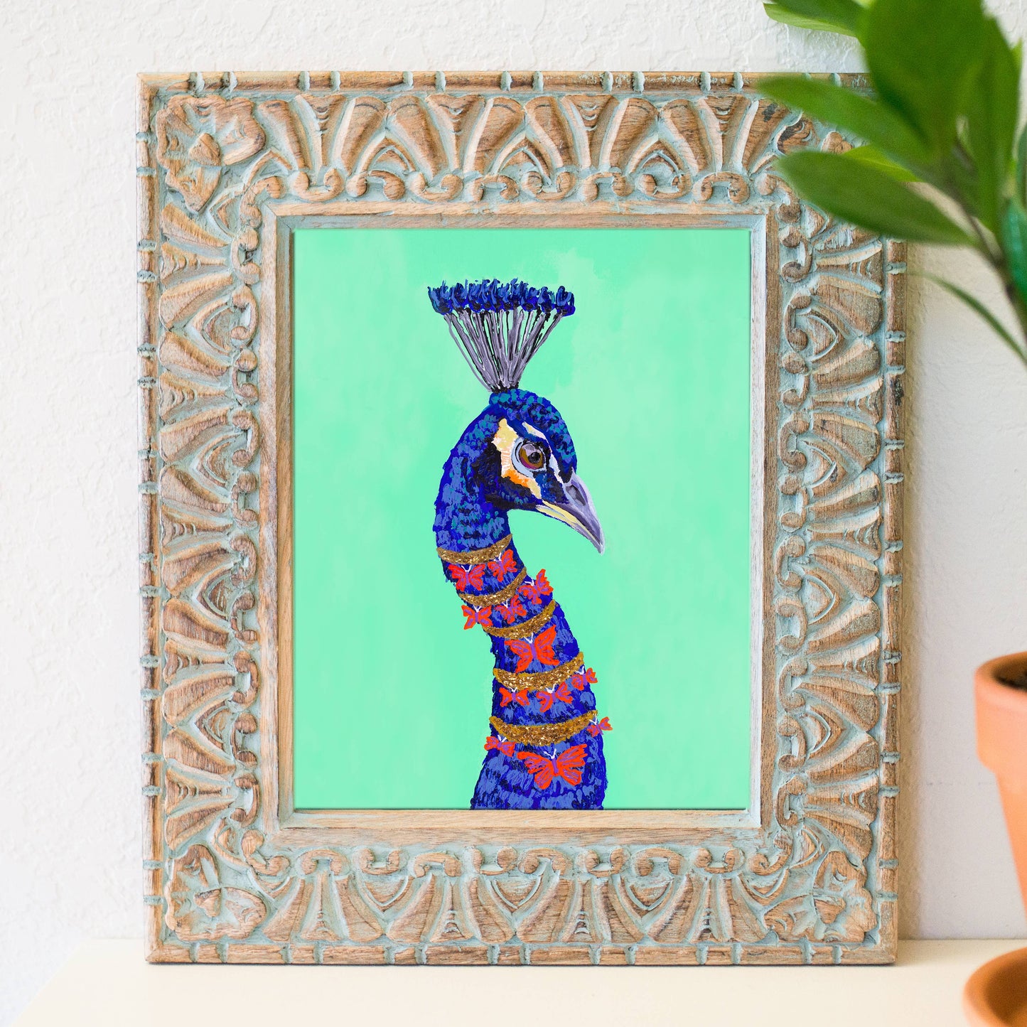 8" x 10" Funky and Fancy Peacock fine art print