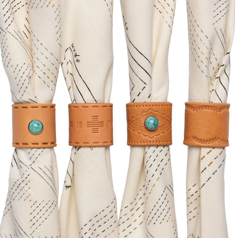 Leather studded bandana slide - diamond