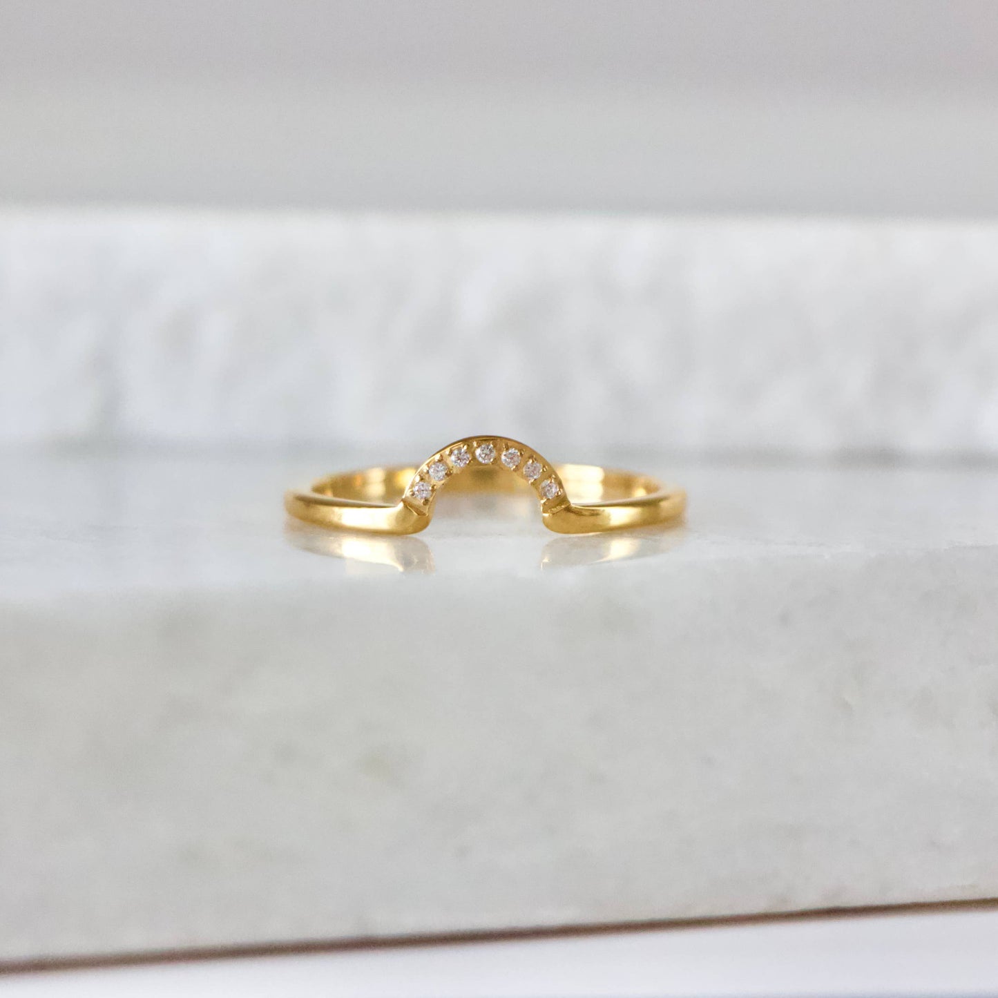 Zircon Half Moon Stack Ring - Waterproof
