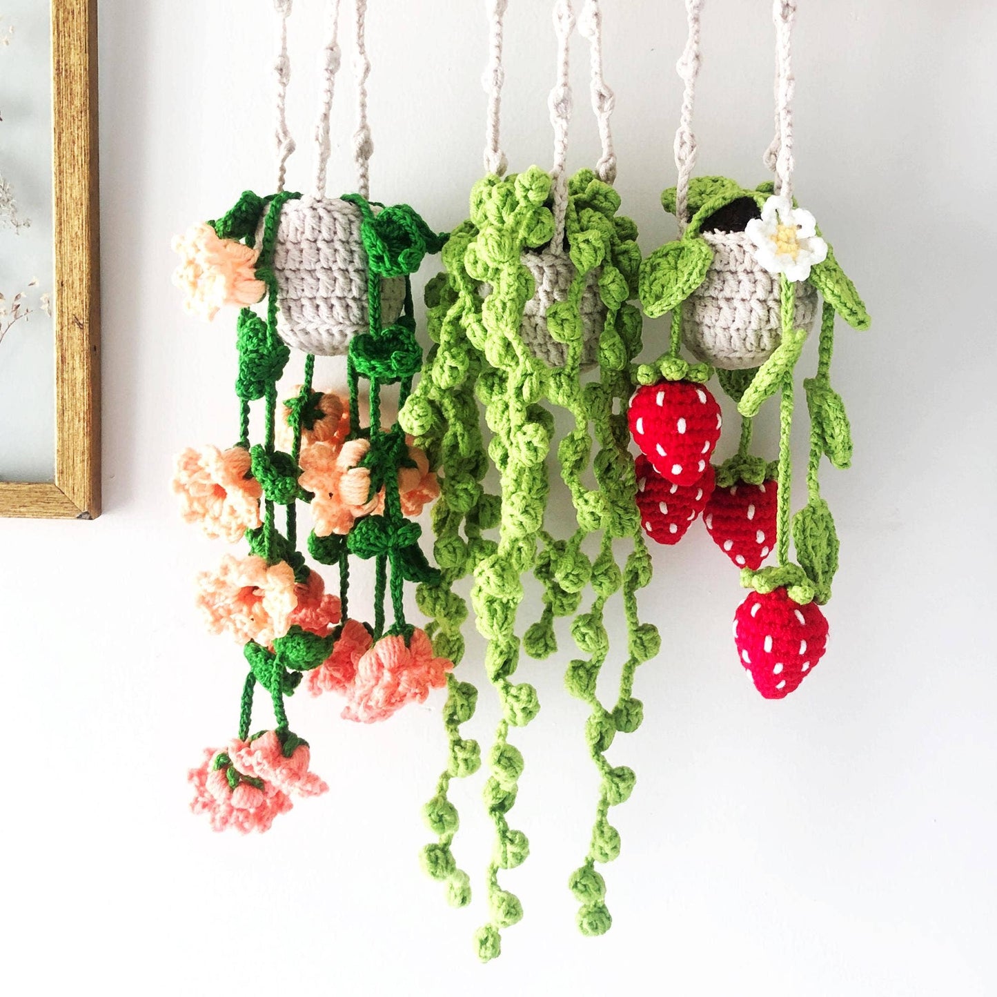 Car Hanging Plant Crochet , Crochet Hanging Plant
