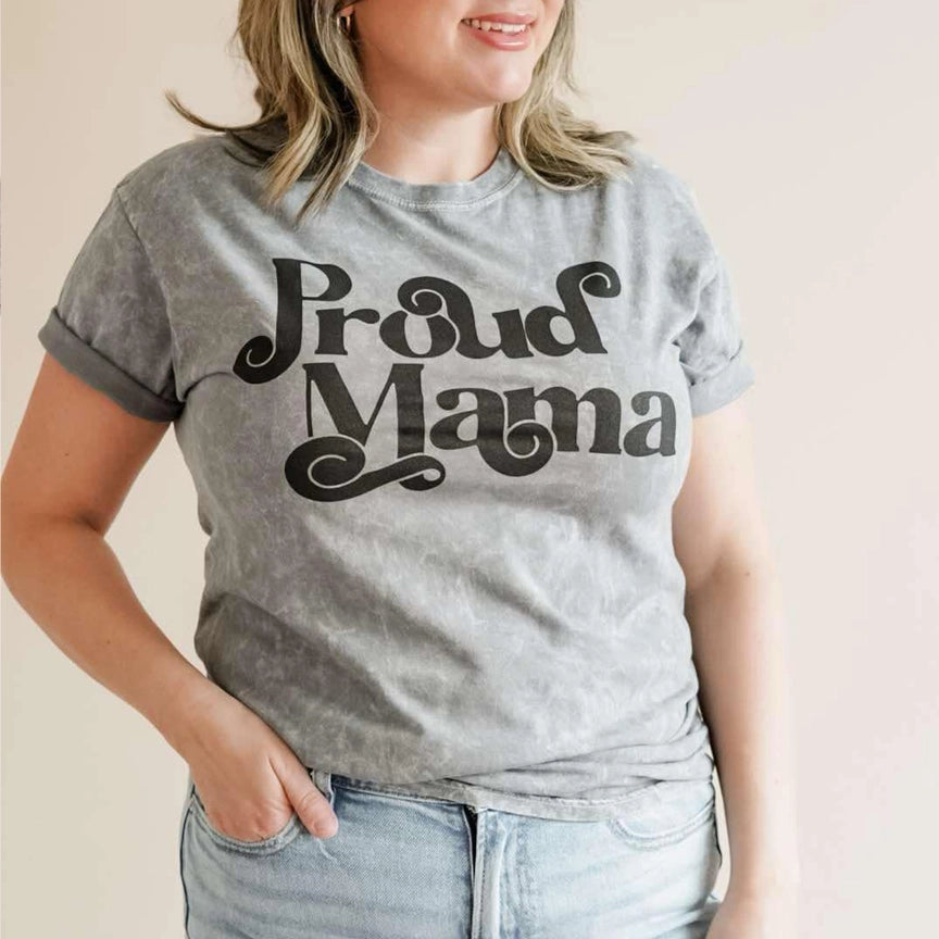 Proud Mama Mineral Wash Tee Shirt