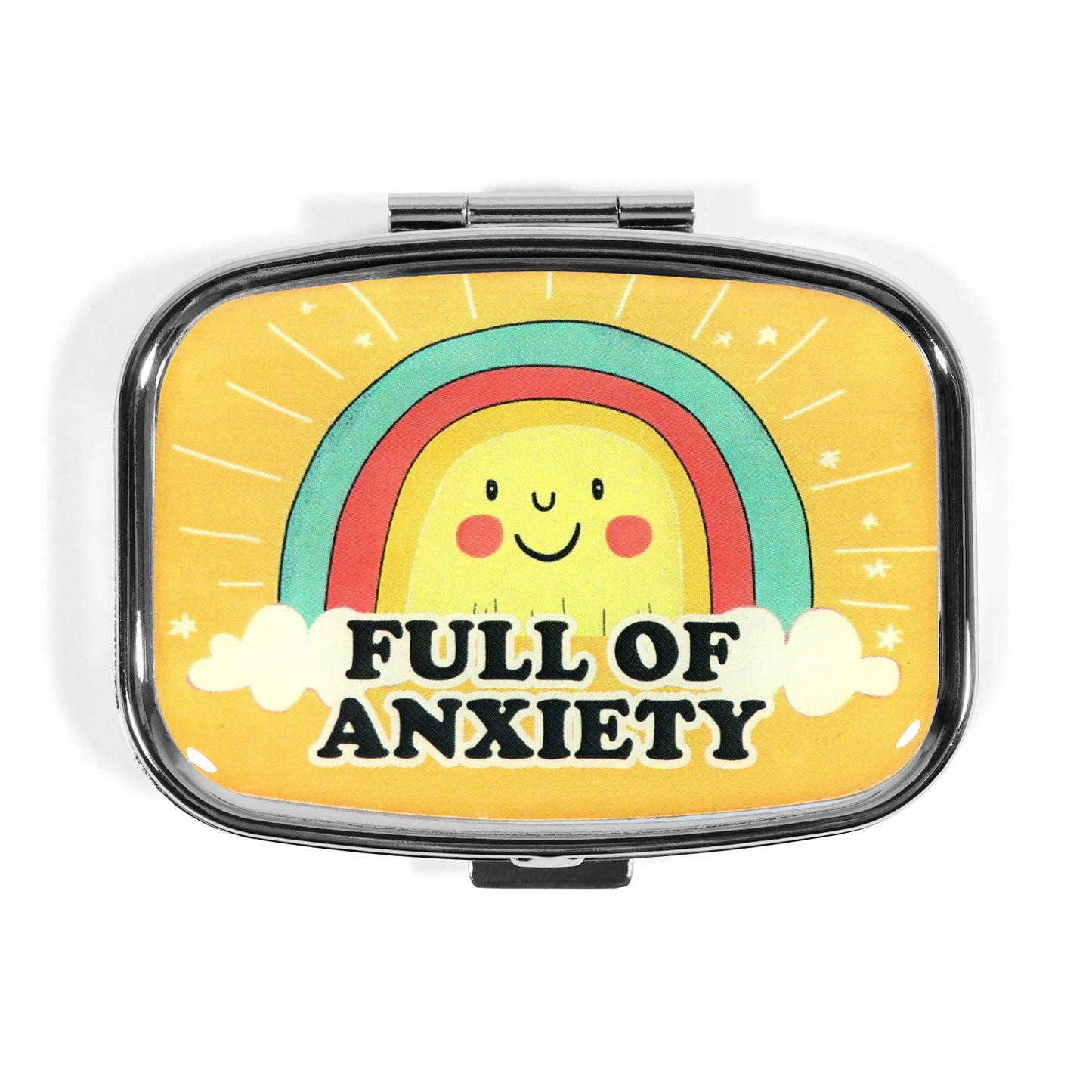 Full of Anxiety - Funny Metal Pill Box Novelty Gift