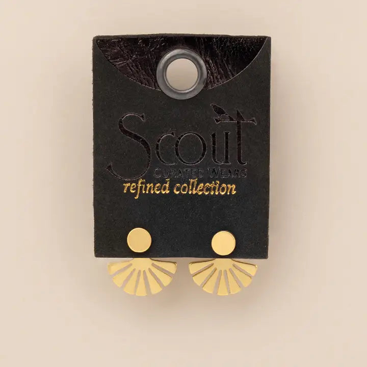 Refined Earring Collection - Sunburst Ear Jacket/Gold