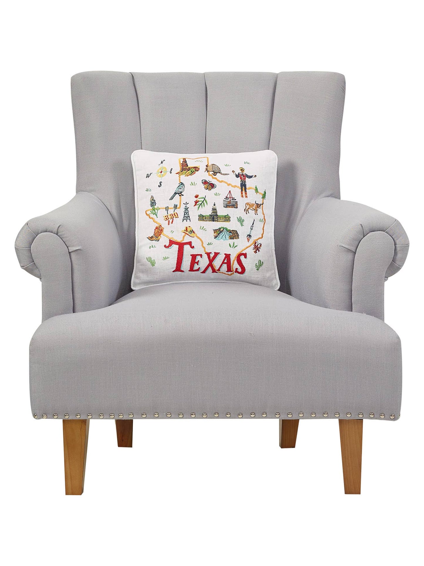 Texas Embroidered Pillow