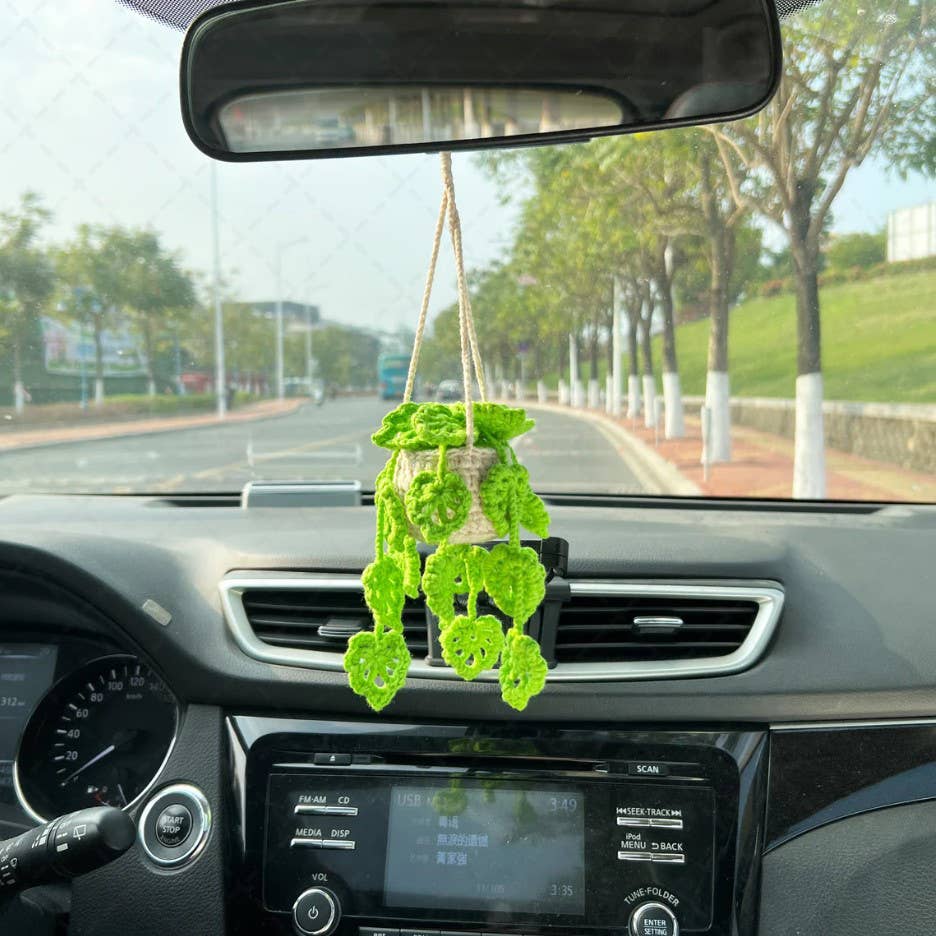 Crochet Monstera Plant, Car Plant Hanging, Plant Lover Decor