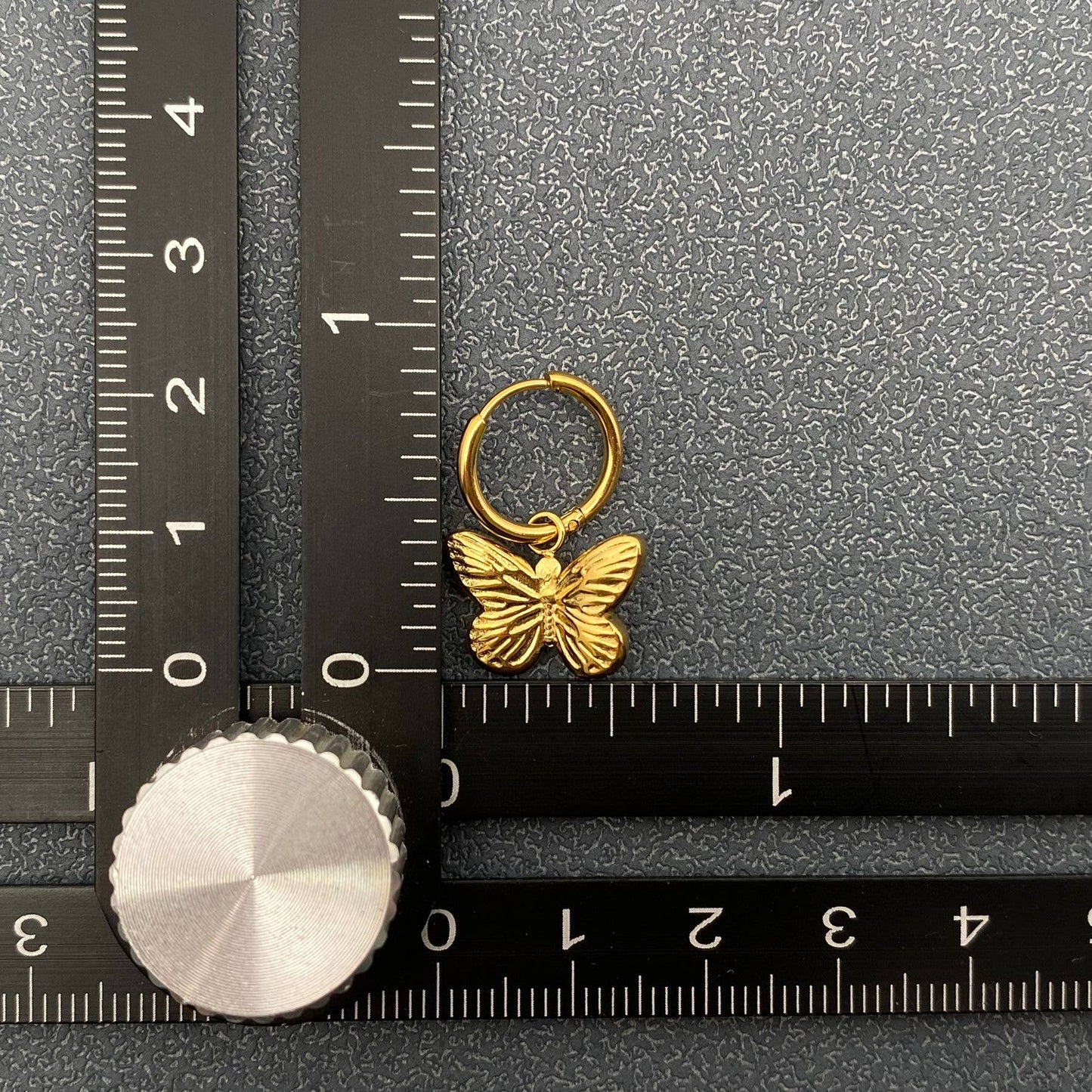 18K Gold Plated Stainless Steel Butterfly Huggie