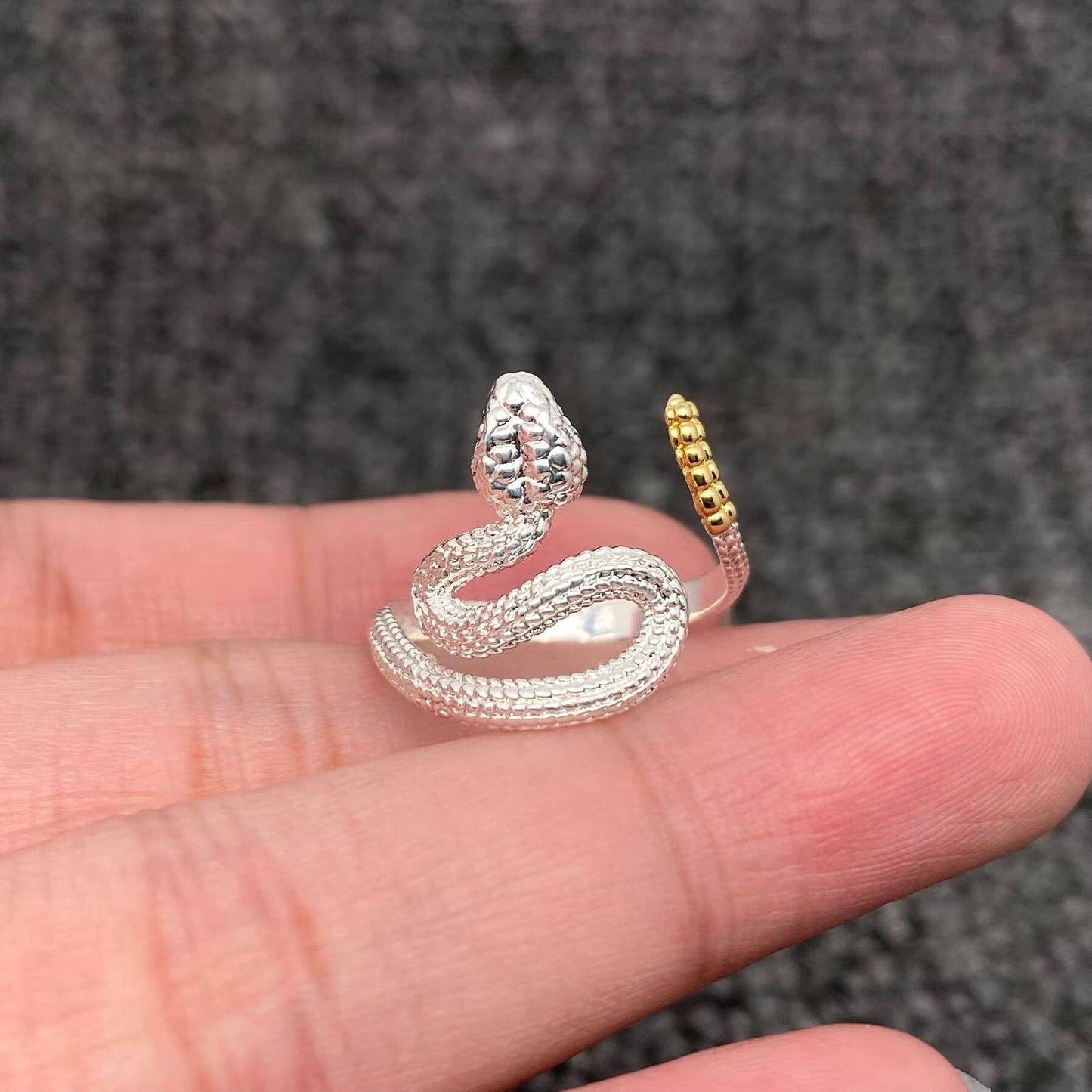 Adjustable Rattlesnake Ring