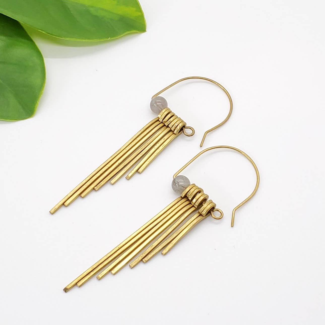 Brass Fringe Hoop Earring
