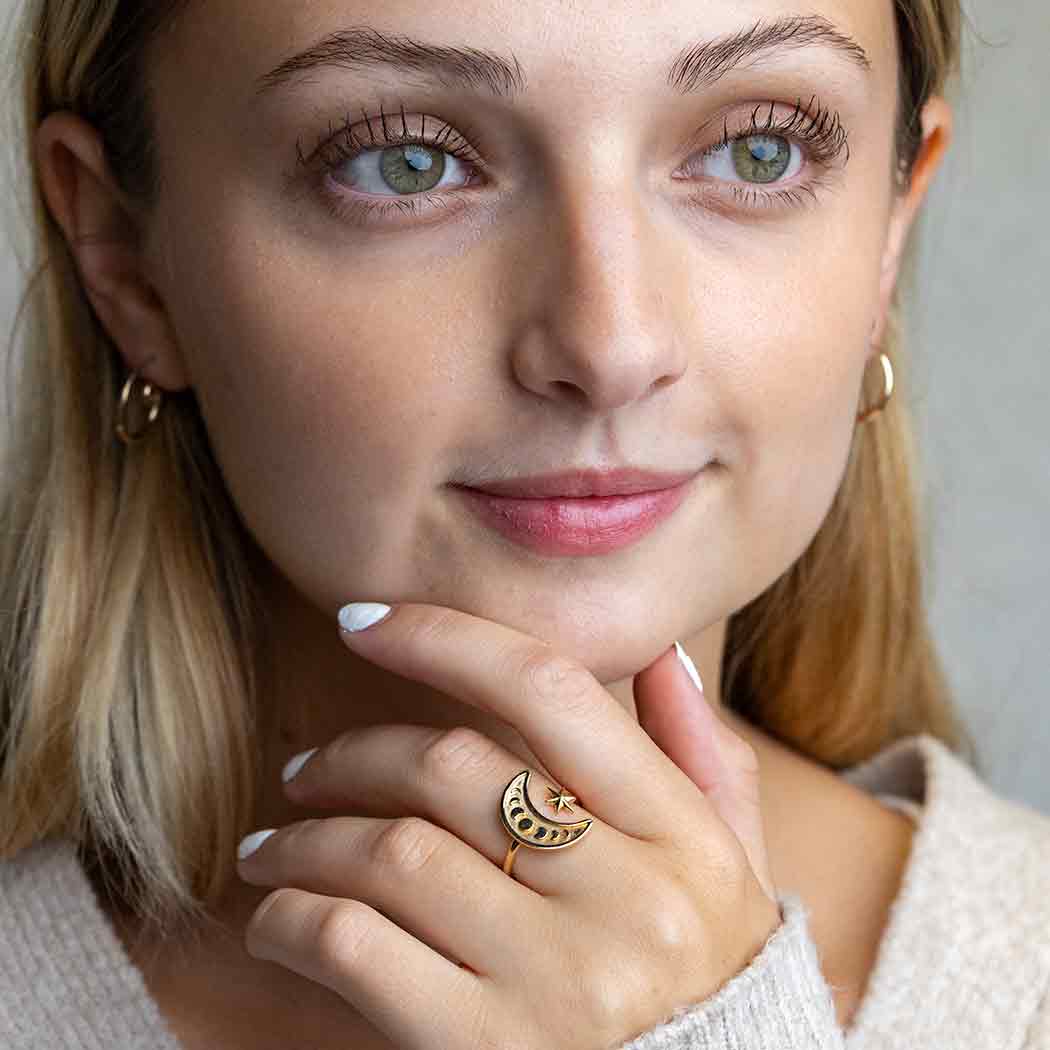 Bronze Adjustable Moon Phase Ring