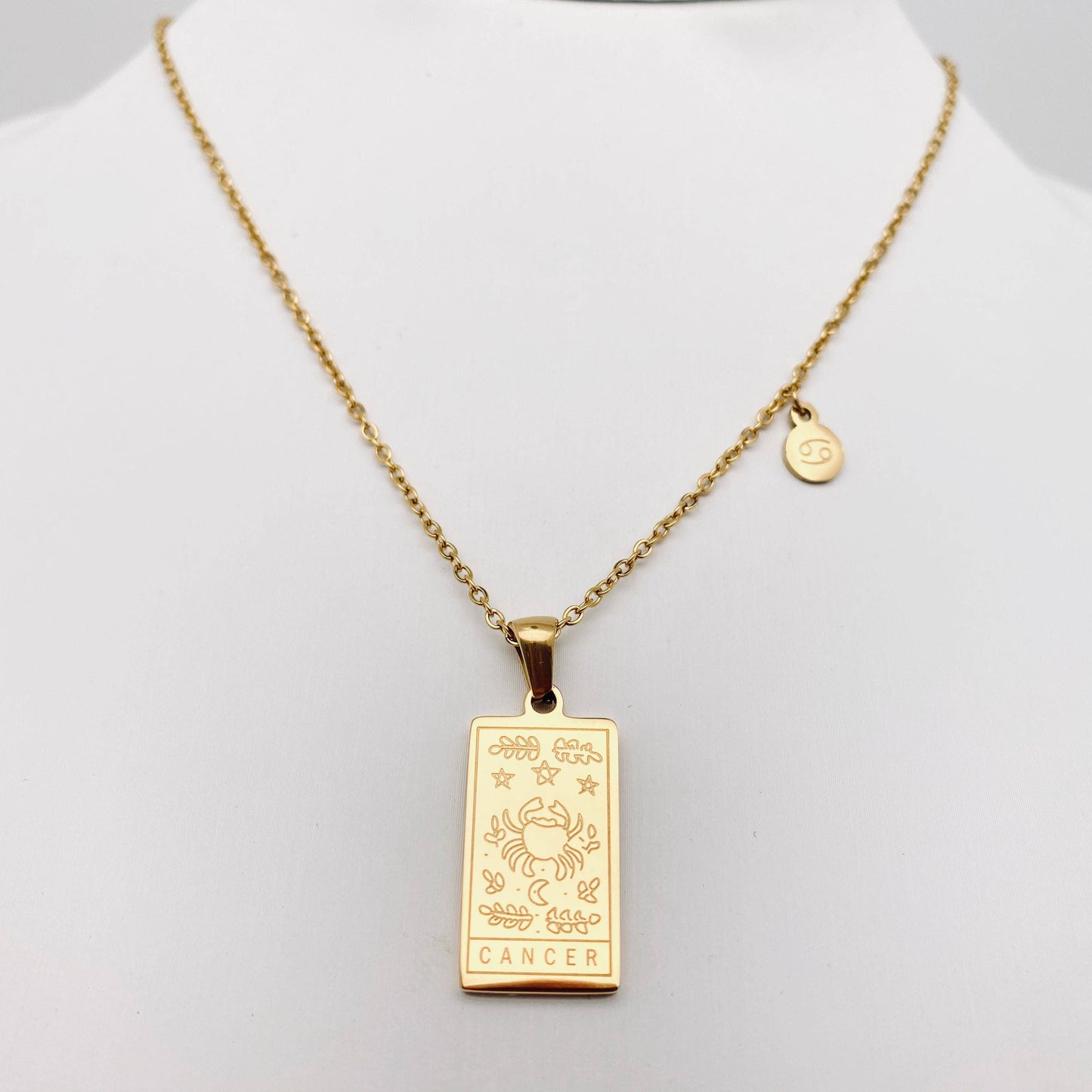 Zodiac Constellation Charm Necklace - Gold Plated Stainless Steel