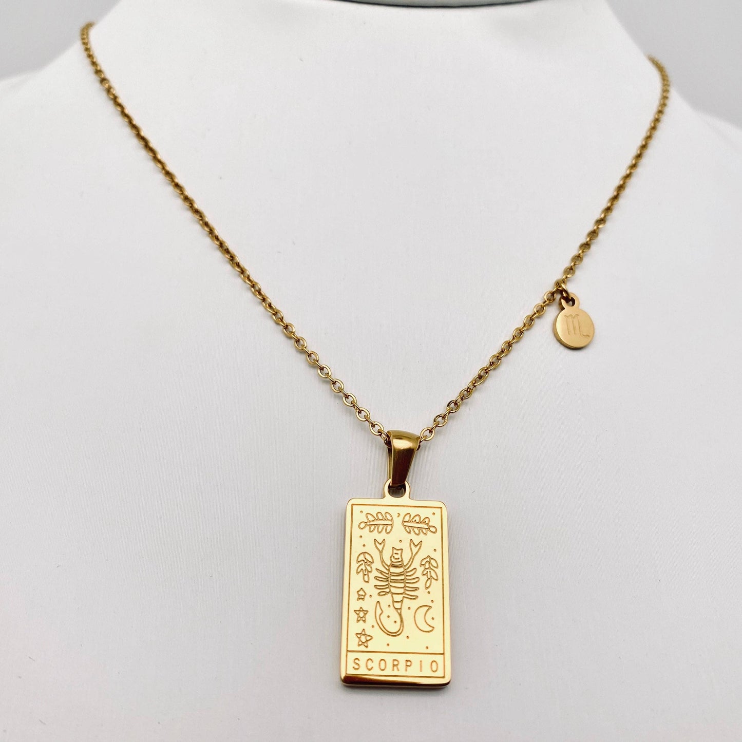 Zodiac Constellation Charm Necklace - Gold Plated Stainless Steel