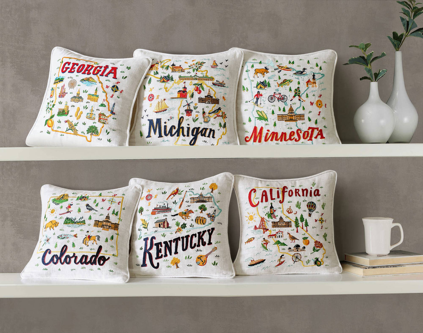 Texas Embroidered Pillow