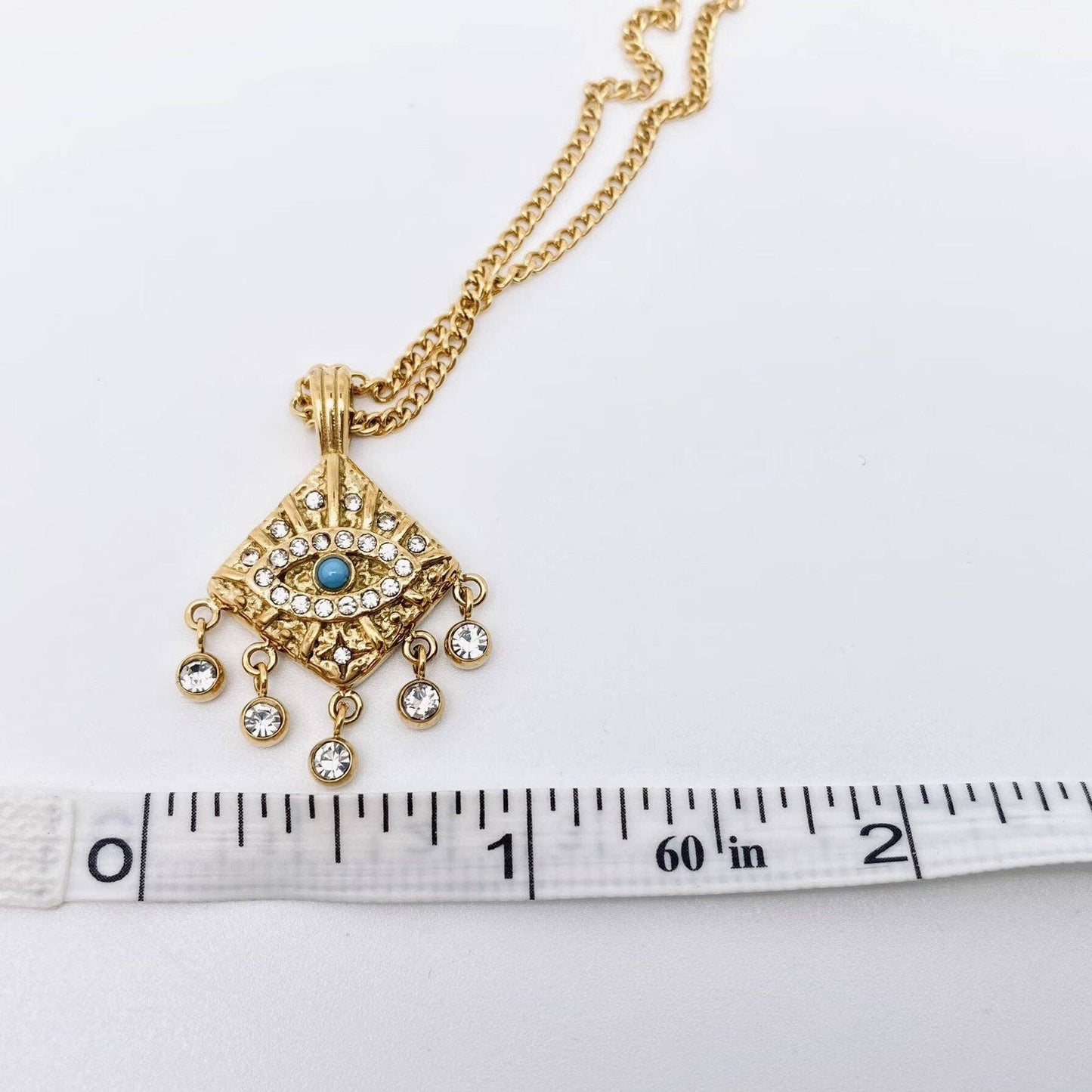 Evil Eye 18K Gold-Plated Stainless Steel Charm Necklace