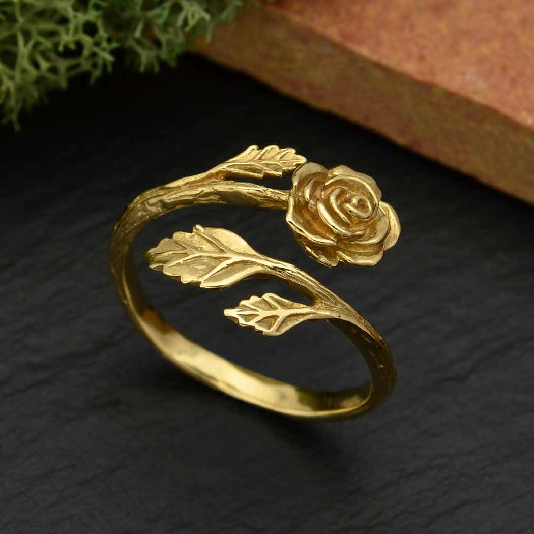 Sterling Silver Rose Adjustable Ring
