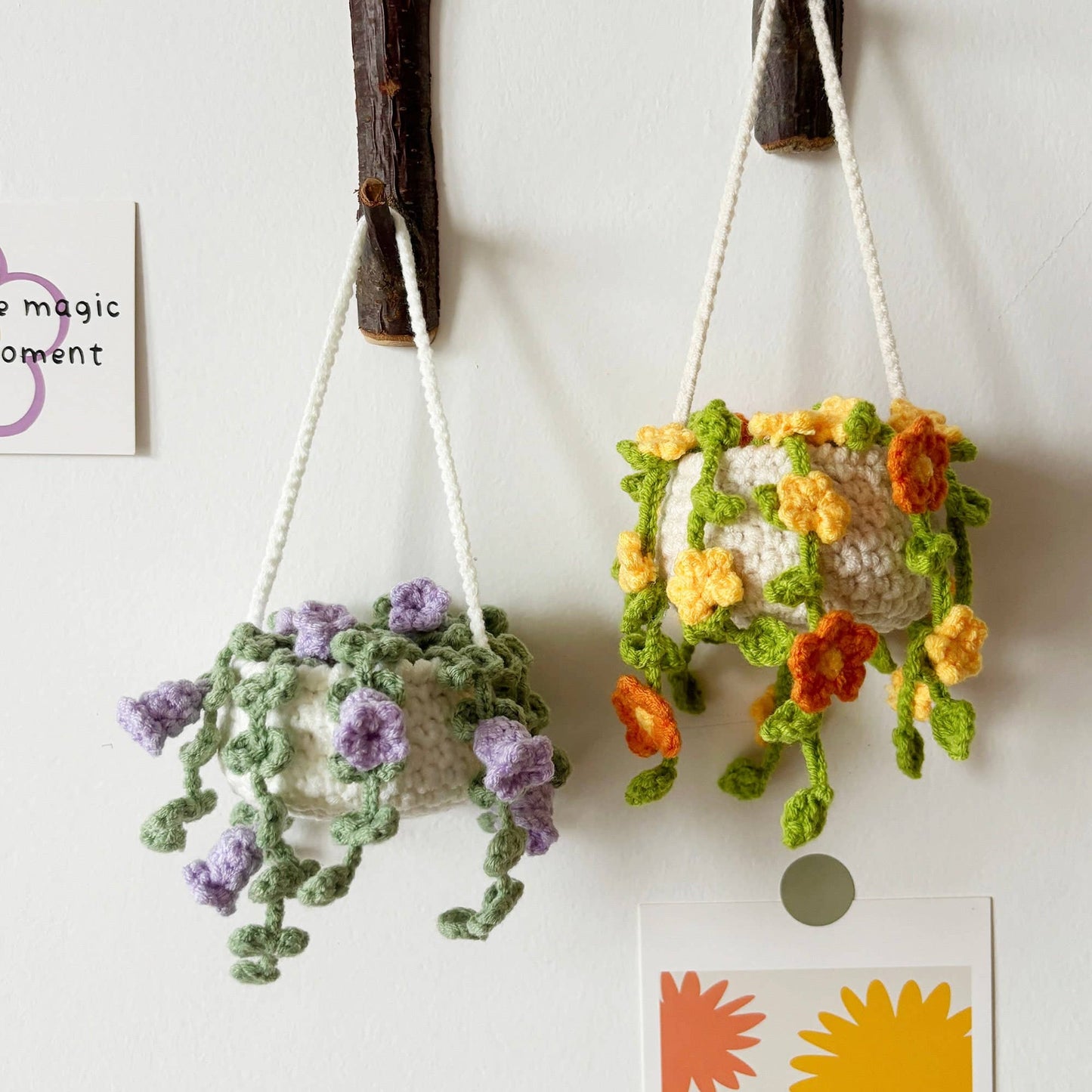 Crochet Flower Plant Fruit, Wall Hanging Home Decor