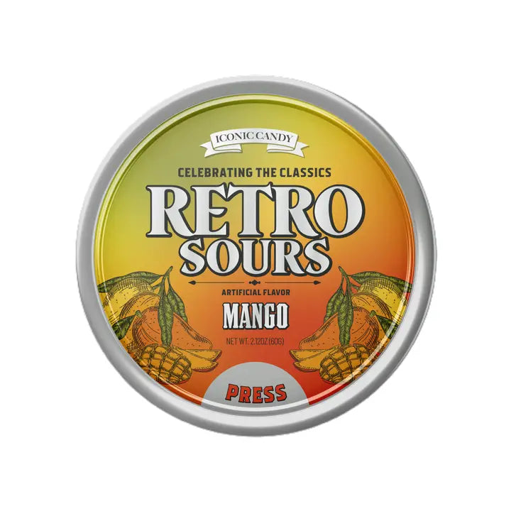 Retro Sours Mango, 2.12 oz Tin