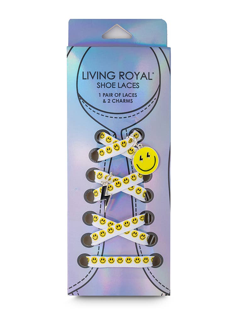 Shoelaces w/ Charms Set - Lightning Bolt Eyes Happy Faces