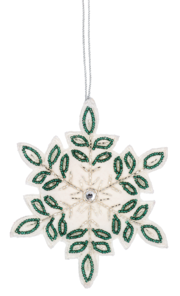 Velvet Beaded Snowflake Ornament