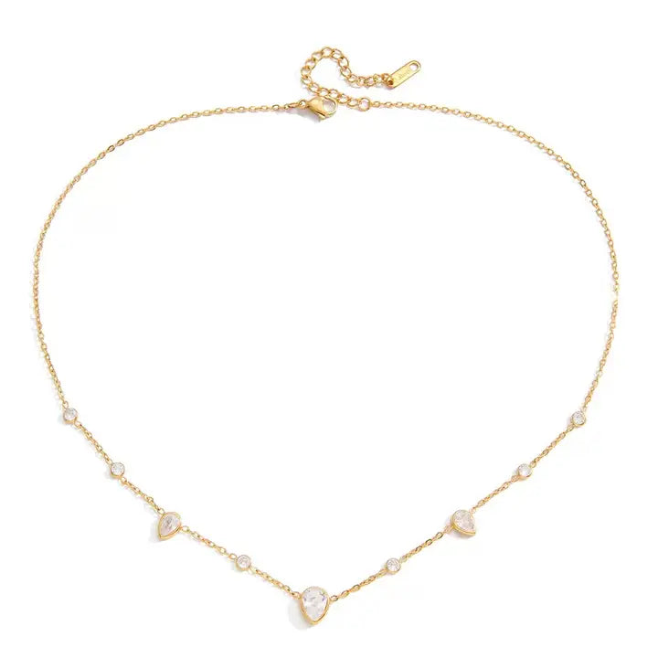 Pear Scattered Necklace - Water Resistant