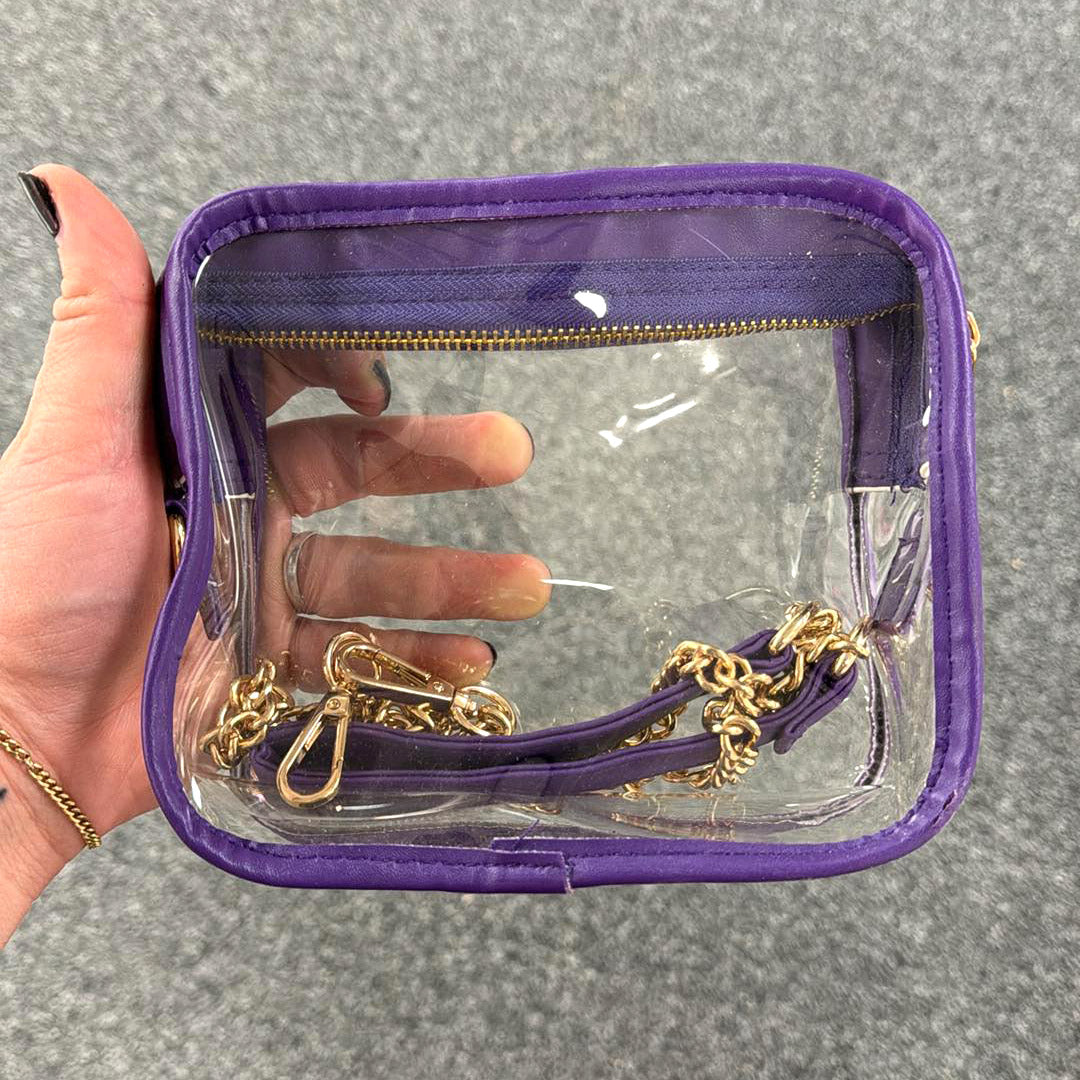 Purple Clear Stadium Purse