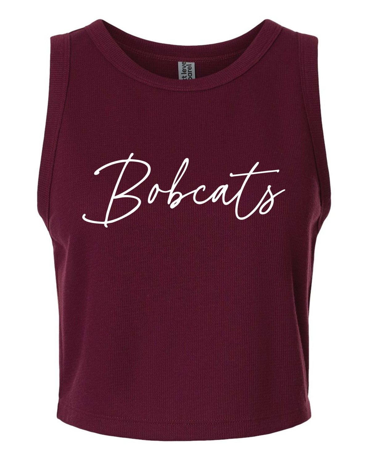 Bobcats Script Puff Cropped Tank