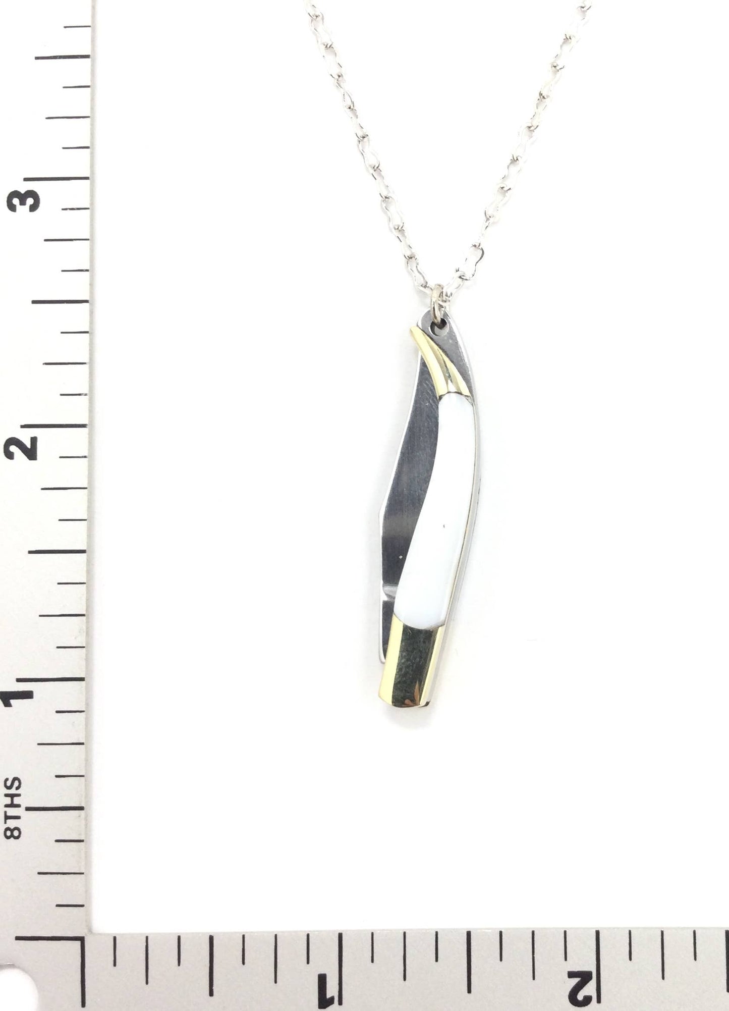 Pearl-Handled Folding Knife Necklace