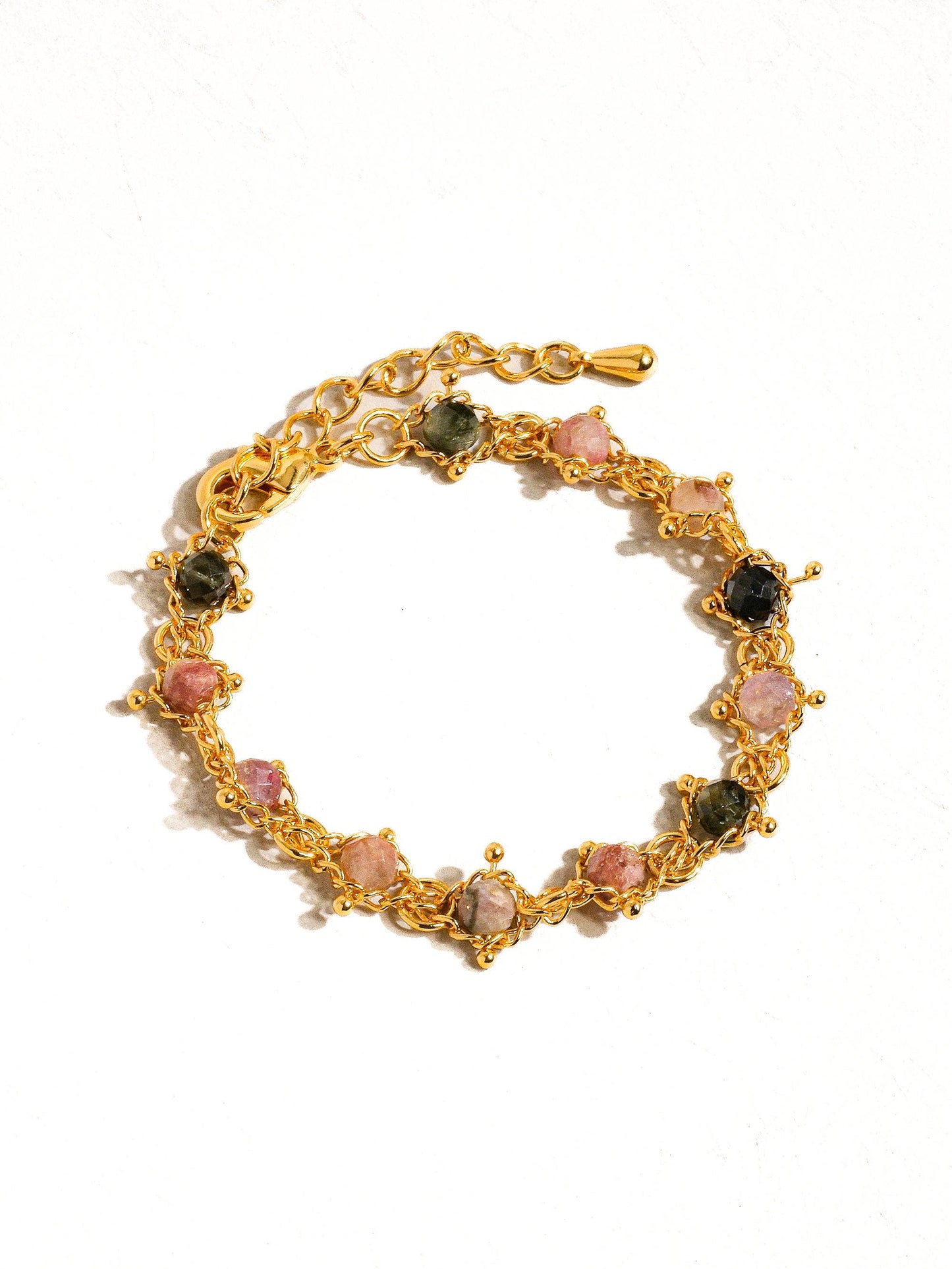 Skylar 18K Gold Multi-Stone Chained Bracelet