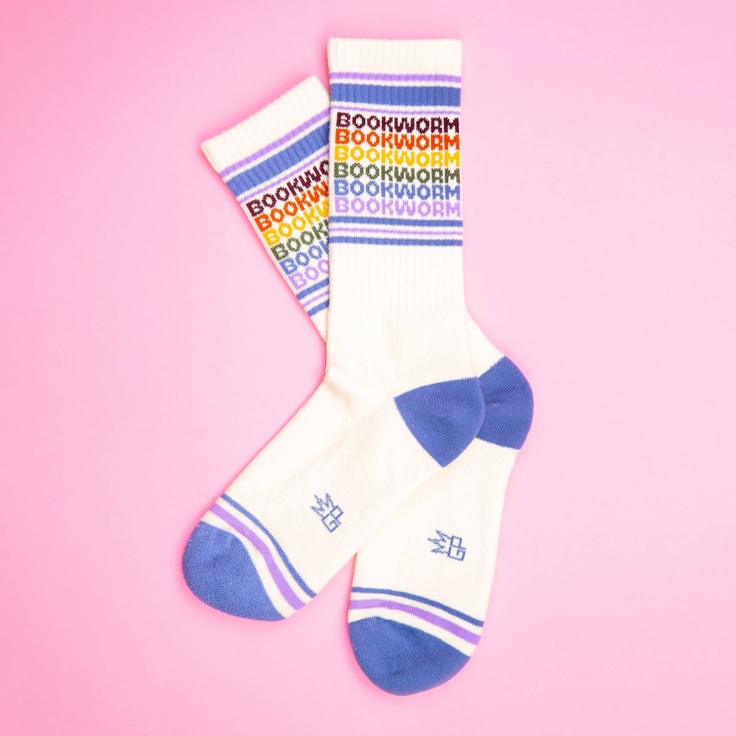 Bookworm - Vintage Rainbow repeat Gym Crew Socks