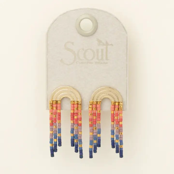 Chromacolor Miyuki Rainbow Fringe Earring - Multi/Gold