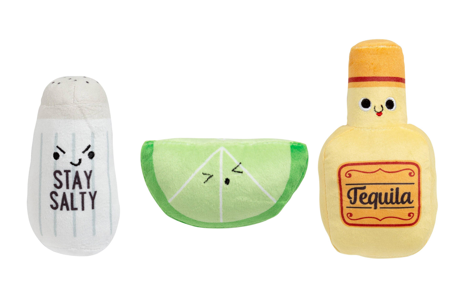 Tequila Lime and Salt Dog Toys, Set of 3