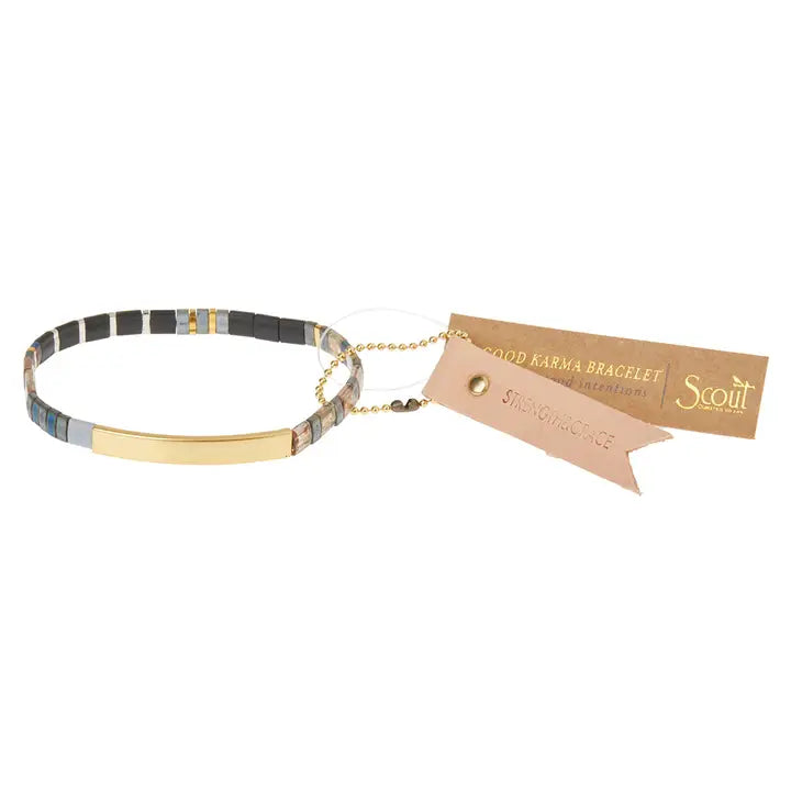 Good Karma Miyuki Bracelet - Strength & Grace Gunmetal/Gold