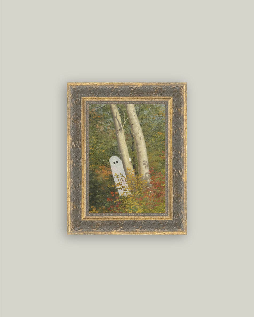 Autumn Woods Ghost Framed Antique Art