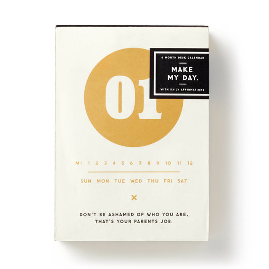 Brass Monkey Make My Day Undated Desk Calendar