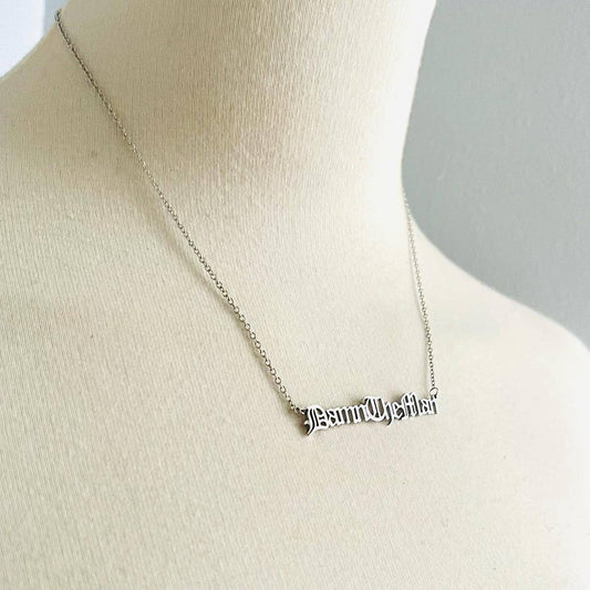 Damn the man word Necklace stainless steel silver or gold