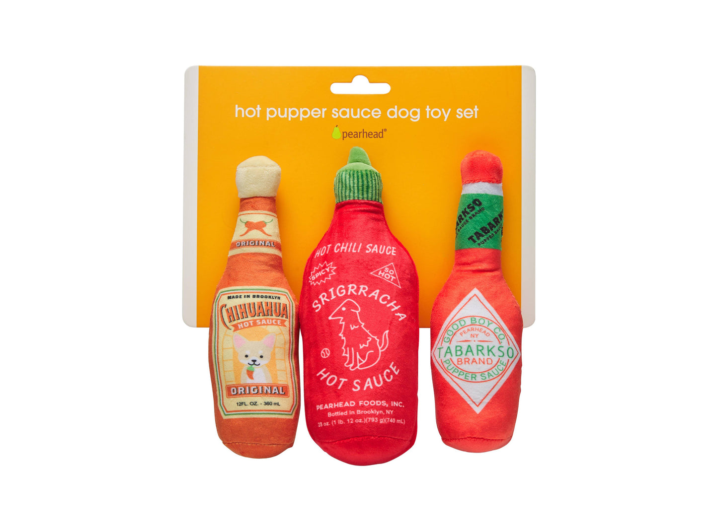 Hot Pupper Sauce Dog Toys, Set of 3