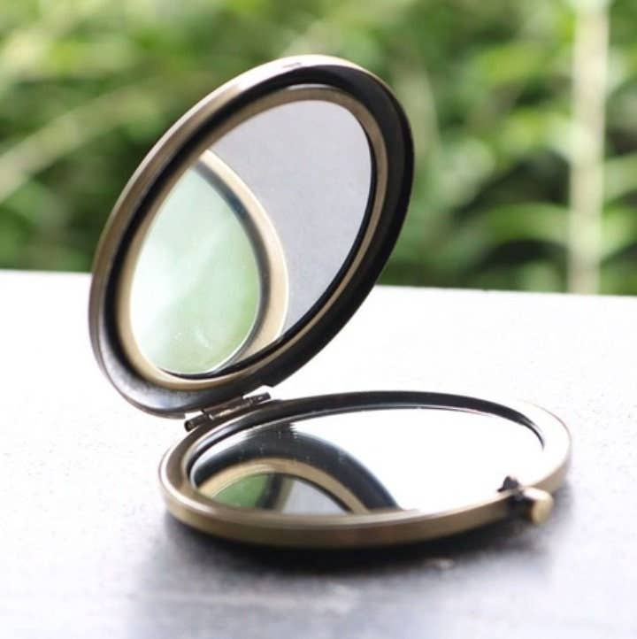 Mushroom Embroidered Compact Mirror