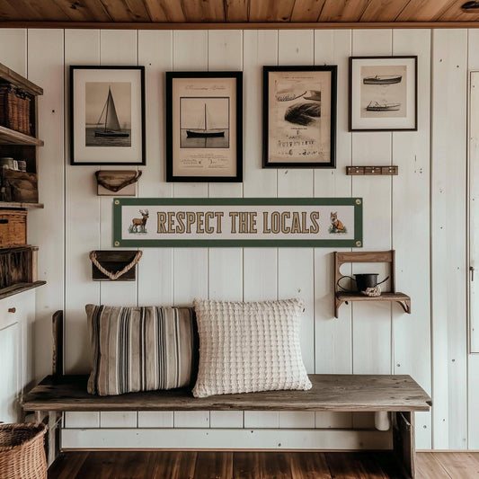 Respect The Locals Banner – Vintage Felt Flag
