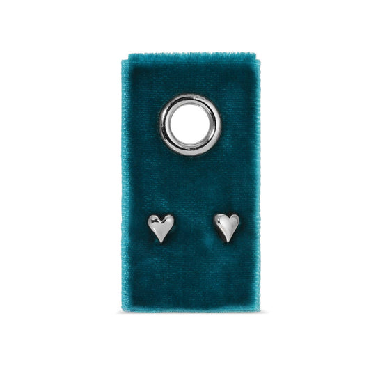 Simple Heart Studs on Velvet Gift Tag