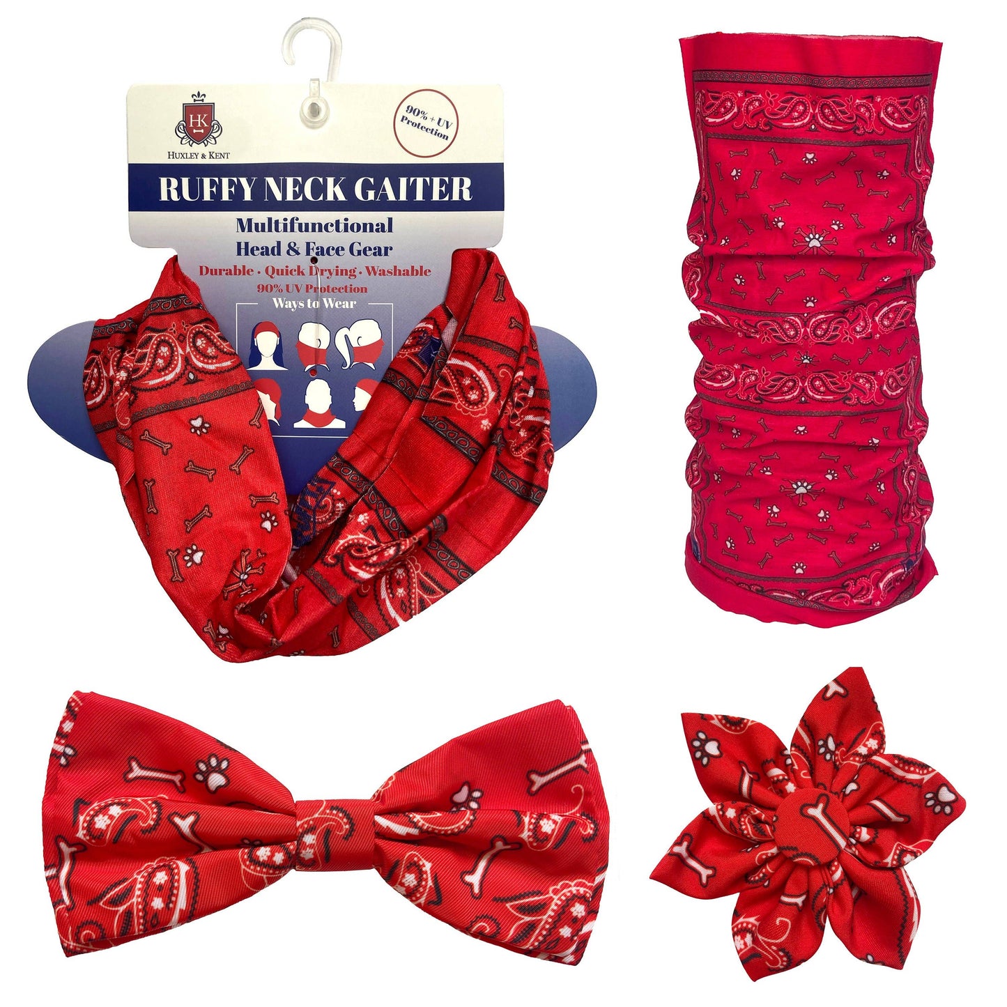 H&K Bow Tie Bone-Dana Red