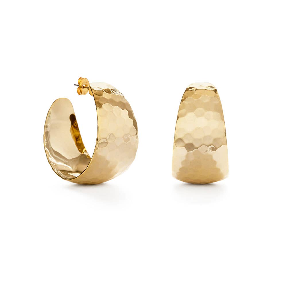 Large Vintage Hammered Hoops