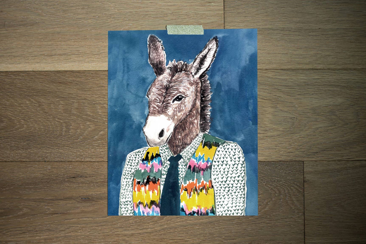 8'' x 10'' Boho Donkey Print