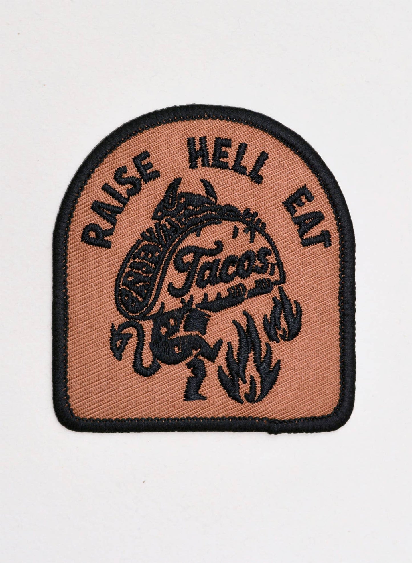 Raise Hell Eat Tacos Iron-On Embroidered Patch