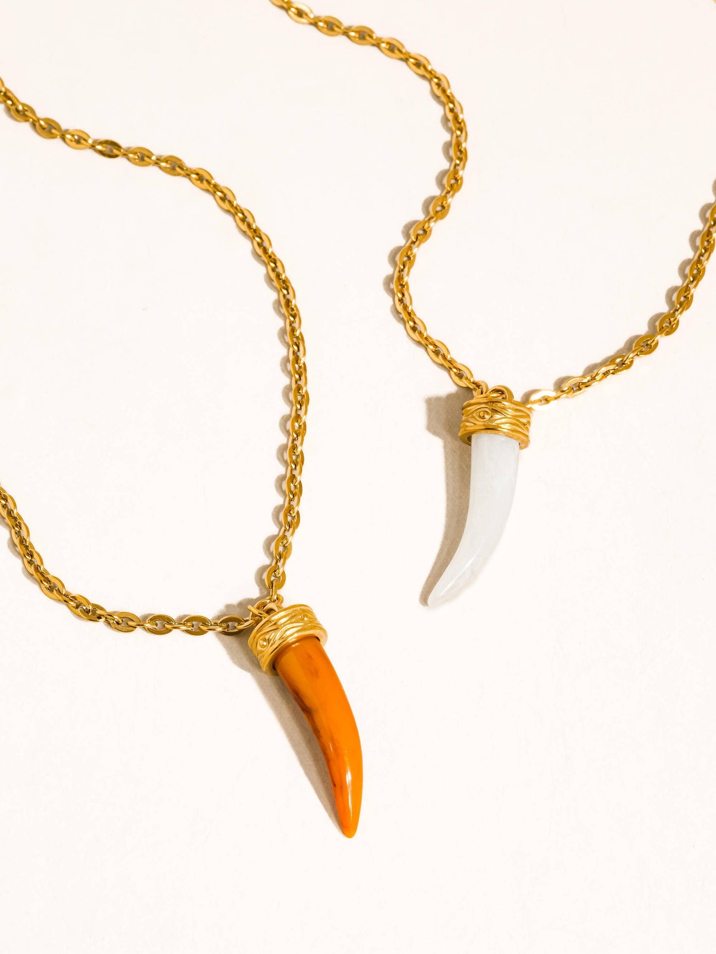 Nyssa 18K Gold Non-Tarnish Horn Pendant Necklace